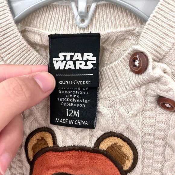 Our Universe Star Wars Ewok Knit Infant One-Piece BoxLunch Exclusive Size 12 Mon - Picture 3 of 6